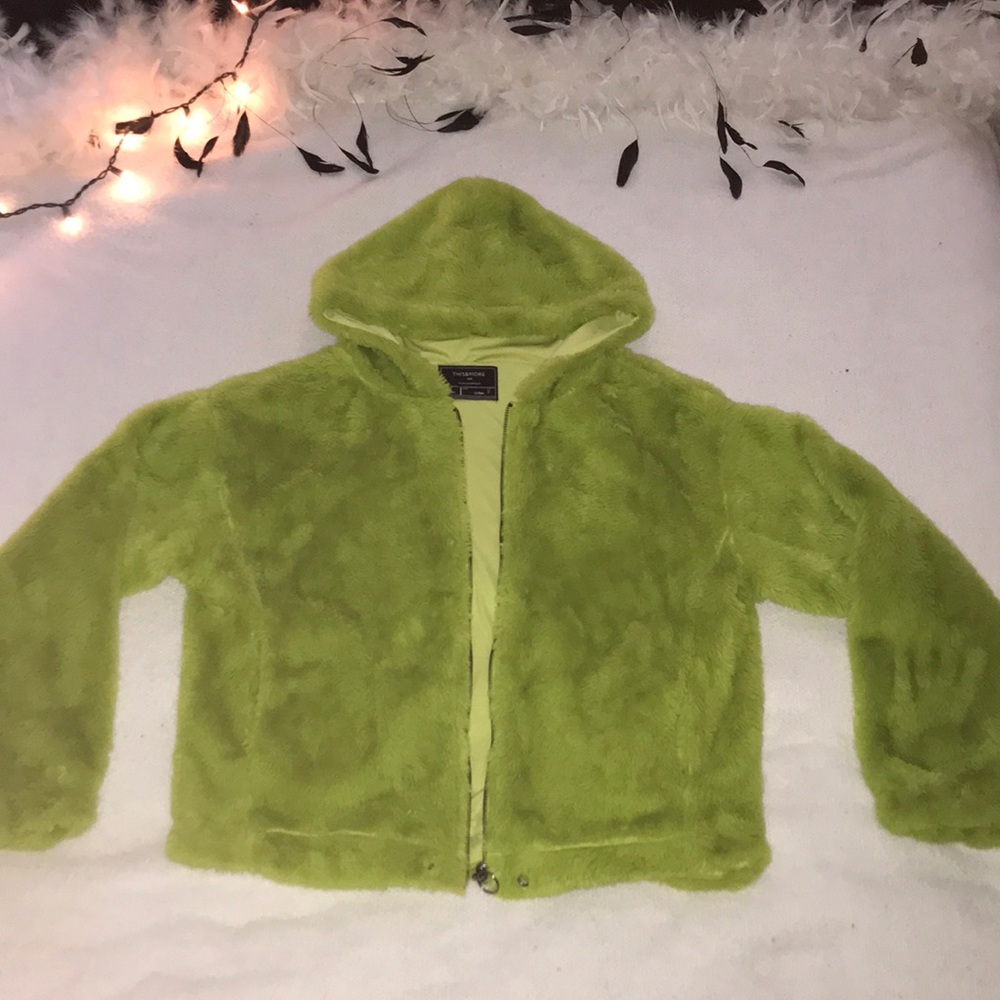 Lime Green, Fur Jacket